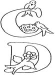 coloriage gratuit Alphabet Oiseaux