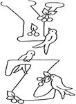 coloriage gratuit enfant Alphabet Oiseaux