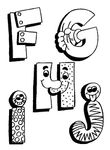 dessin gratuit Alphabet Rigolos